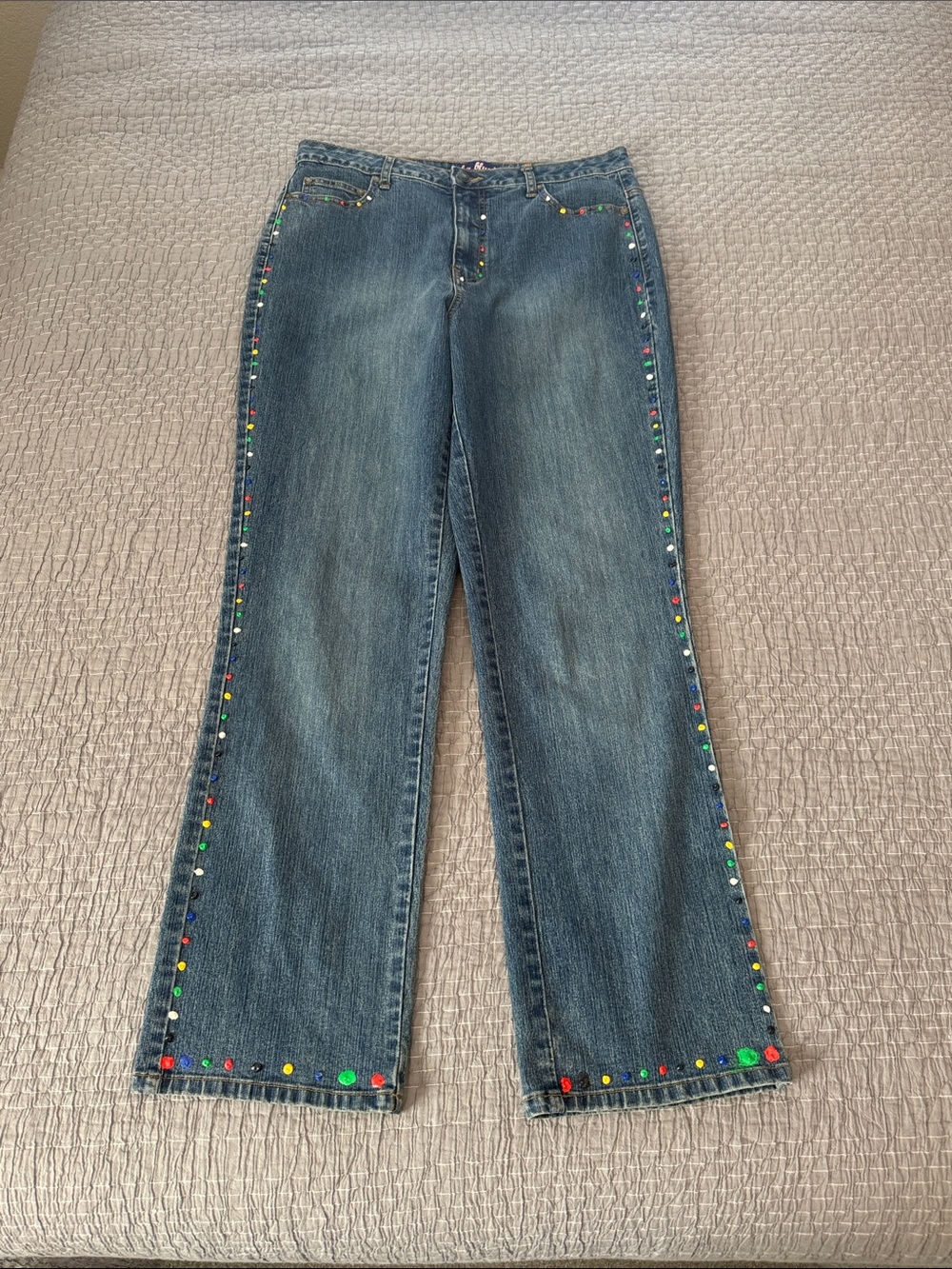 LA Blues Custom Paint Drop Straight Leg Jeans